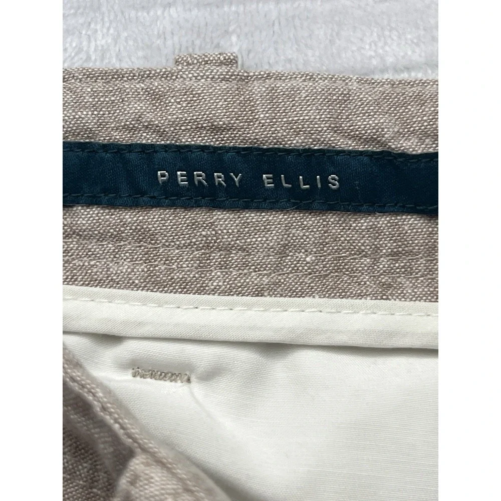 Perry Ellis Women's Linen Cotton Draw String Dress Pants Size 36/32
